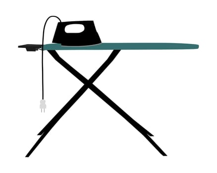 Iron and ironing board