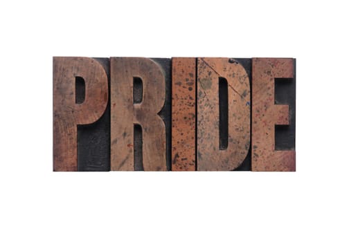 pride in old ink-stained wood type