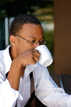 Businessman at a Cafe