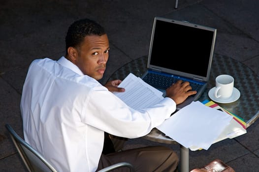 Businessman at a Cafe