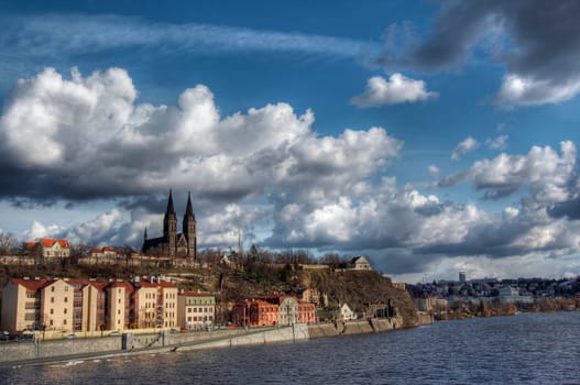 Vysehrad - second seat of the Bohemian princes and kings of the Premyslides dynasty, founded in the 10th cent. The original castle figured in romantic legends about the beginning of Prague and the Bohemian state. Chapter Church of St Peter and Paul in th