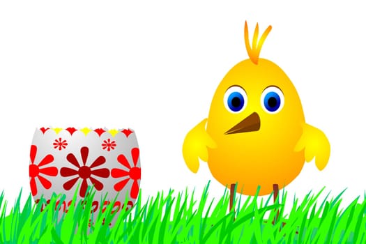 Easter egg and chick