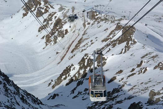 Cable car to Aiguille Rouge,Haute-Savoie