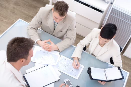 Businesspeople talking