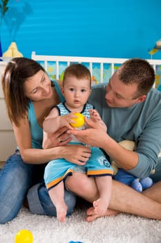 Happy family at home