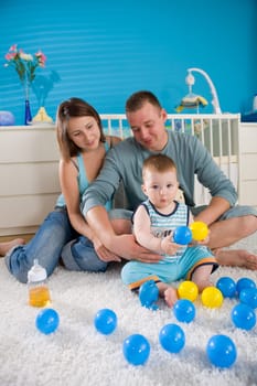 Happy family at home