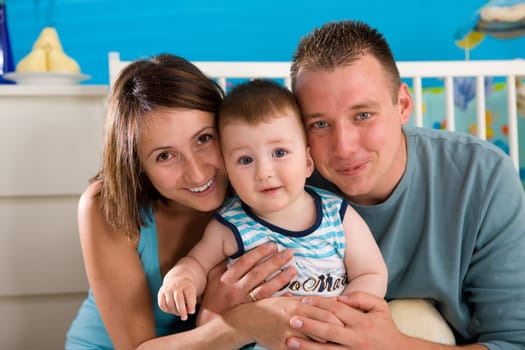 Happy family at home
