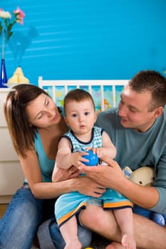 Happy family at home