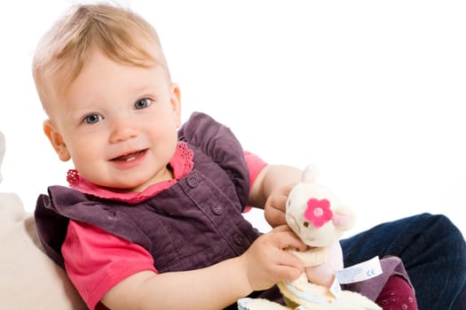 Baby girl playing