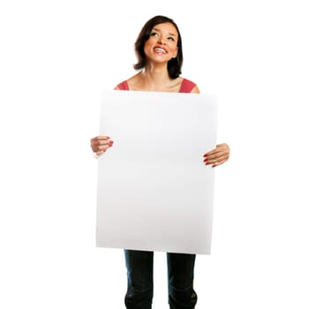 Woman with poster