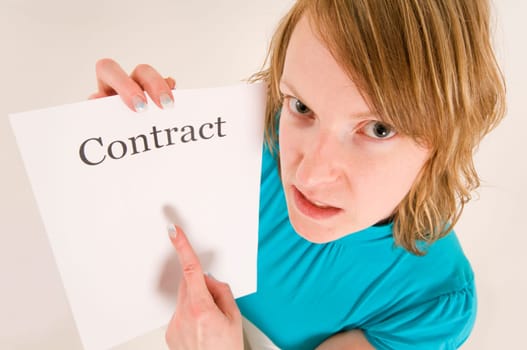 woman get furious because contract