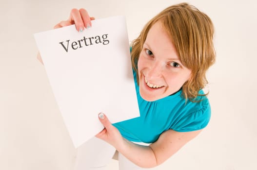 woman is glad for contract