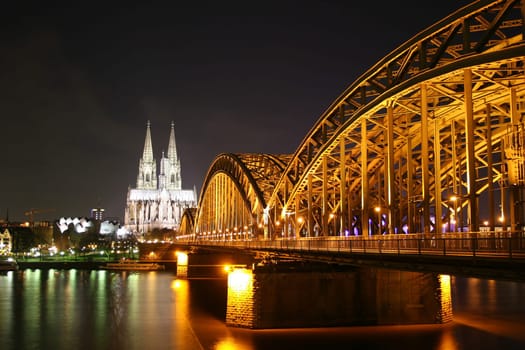 Cologne Cathedral,Rhine and Deutz Bridge