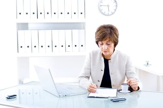 Senior businesswoman in office