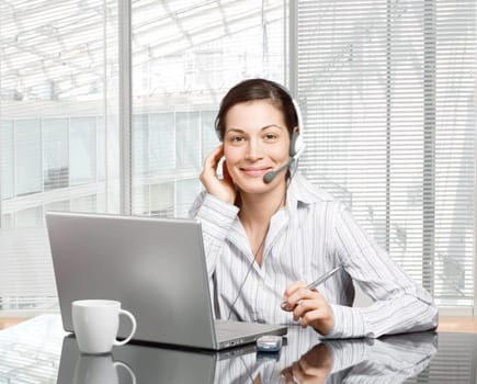 Operator in headset