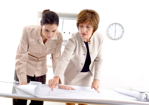 Female architects working at office