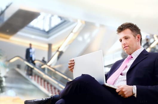Businessman in lobby