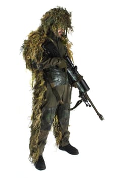 Sniper in ghillie suit
