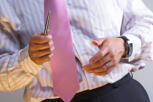 Businessman counts