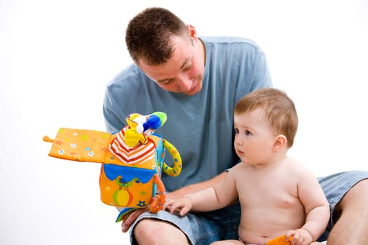 Father and baby playing