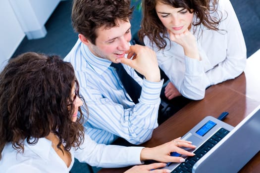 Office workers with laptop