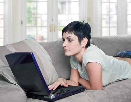 Using laptop at home