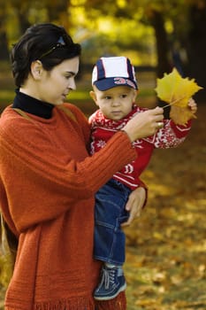 Family in the autumn park