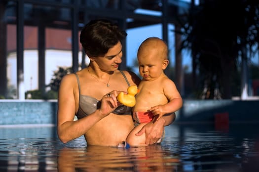Taking bath in afternoon lights