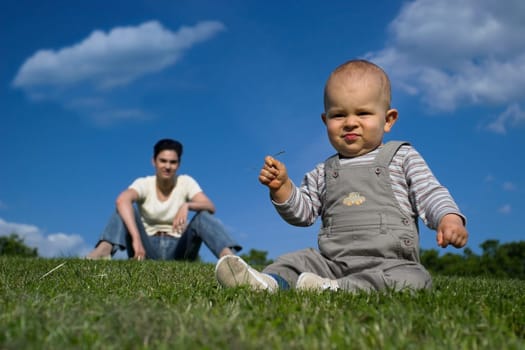 playing on the grass