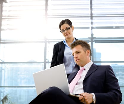Businessman and associate