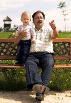 Grandfather and baby boy
