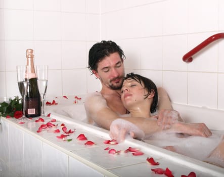 Couple in bathtub