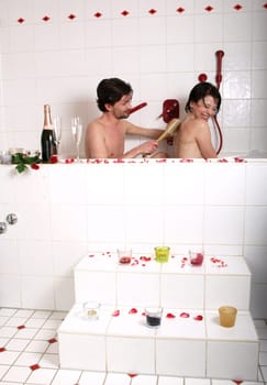 Couple in bathtub