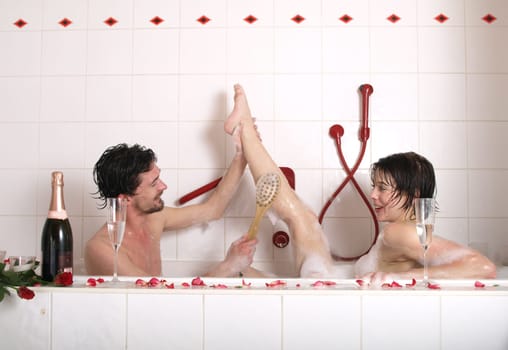 Couple in bathtub