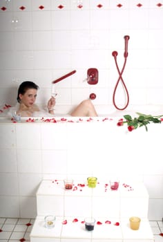 Woman in bathroom