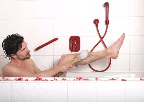 Man in bathroom
