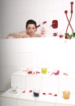 Woman in bathroom