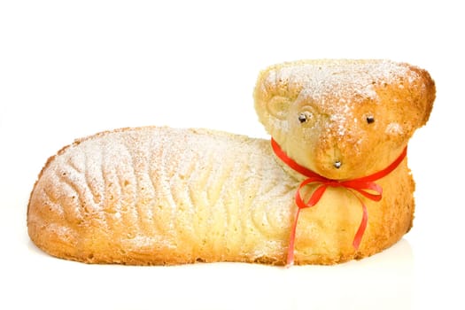 Easter roast sweet ram with ribbon