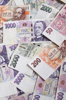 Czech money for white background
