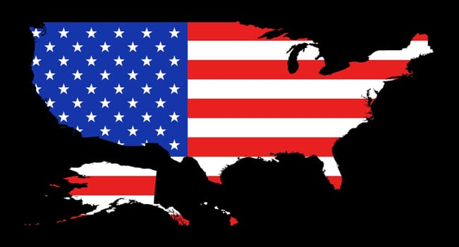 USA Flag Map