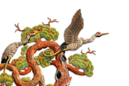 Asian temple pattern on wall