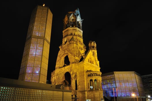 Berlin,Memorial Church at night