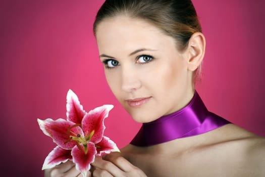 Woman with lily