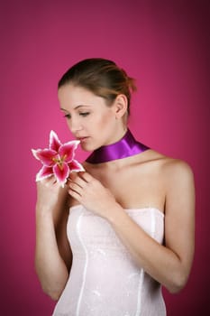 Beauty Portrait with Flower