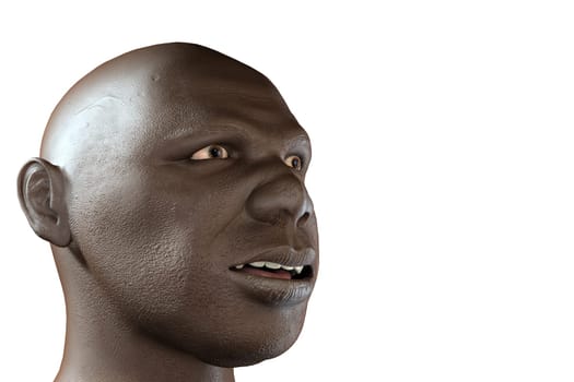 3d black man on white background