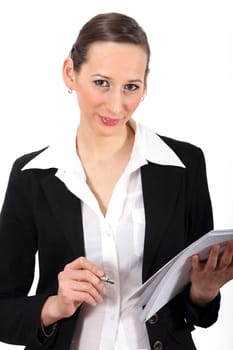 Woman with notebook