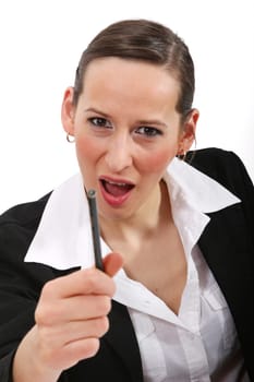 Angry business woman