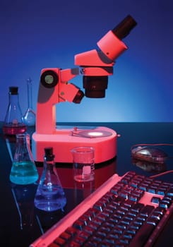 Microscope and Keyboard