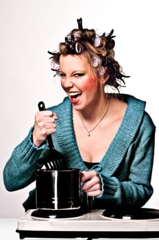 Lady cooking