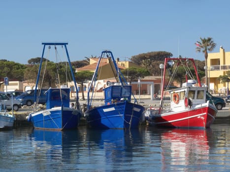 digital image of some fisher boats at Mediterranean habor